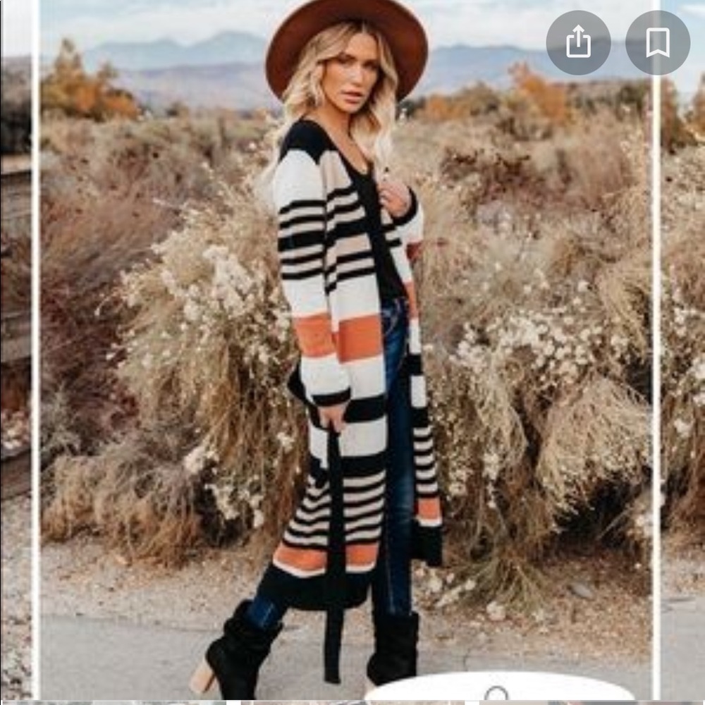 VICI Striped Chenille Duster Cardigan Sweater with Belt -SOLD OUT